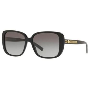 Imagem de Óculos Solar Versace Ve4357 Gb1/11 56 Preto Brilho Lente Cinza Degradê-Feminino