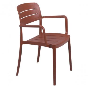 Imagem de Cadeira Com Braços Tramontina Terracota Em Polipropileno Amélia