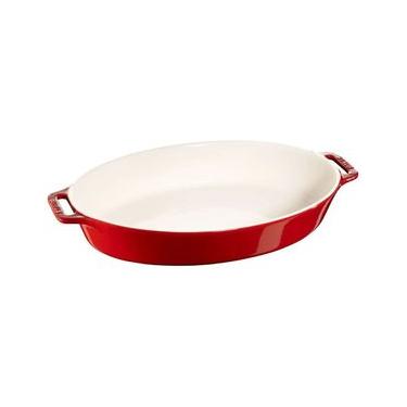 Imagem de TRAVESSA OVAL STAUB EM CERÂMICA VERMELHO CEREJA 37CM 405111600