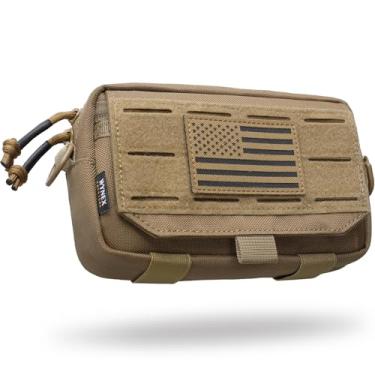 Imagem de WYNEX Bolsa tática Molle Admin, bolsa tática EDC utilitária, corte a laser, bolsa de ferramentas EDC, anexos com bandeira americana