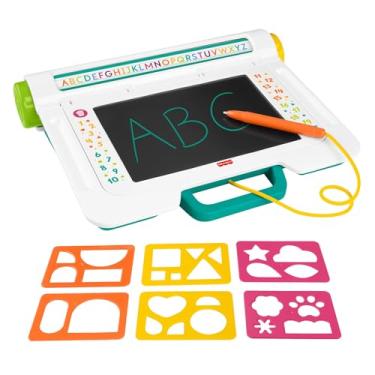 Imagem de Fisher-Price Brinquedos para crianças do jardim de infância para aprender e desenhar prancha para escrever e desenhar sem borrar tablet com tela LCD para viagens jogos criativos crianças a partir de 3