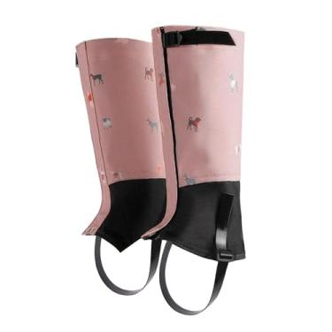 Imagem de Aymzbd Polainas infantis com tira de fixação para os pés, proteção para as pernas, polainas de neve infantis, capa de calçado de inverno para caminhadas, Rosa