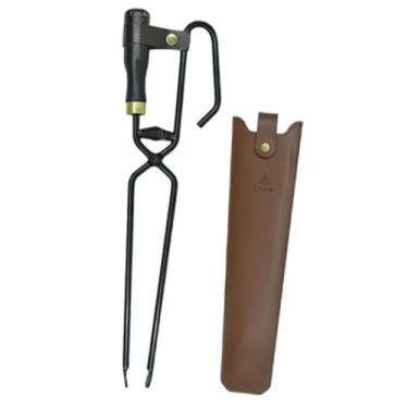 Imagem de Generic Pinça para lenha, ferramenta para abastecer o fogo, pinça para lareira, pegador de lenha, para fogueira, churrasqueira interna e externa.