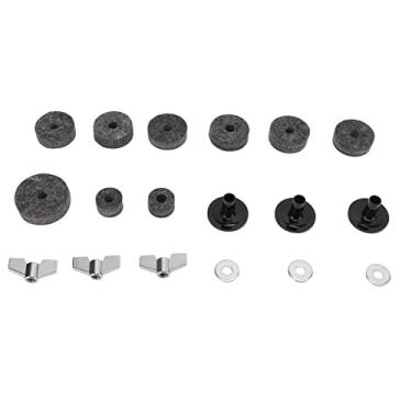 Imagem de LiebeWH Conjunto de Almofadas de Feltro Antiderrapante do Kit de Bateria, Inclui Porcas Borboleta e Arruelas de Prato para Desempenho Ideal da Bateria (Cinza)