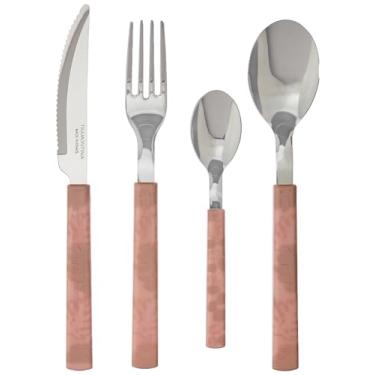 Imagem de Faqueiro Tramontina Bliss com Lâminas em Aço Inox e Cabos de Polipropileno Rosa Pastel 16 Peças