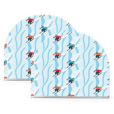 Imagem de Qilmy Suporte de guardanapo de acrílico para esquiadores, suporte de lenços de mesa independente, dispensador de papel de coquetel para cozinha, jantar, restaurante, bar, decoração, 2 unidades