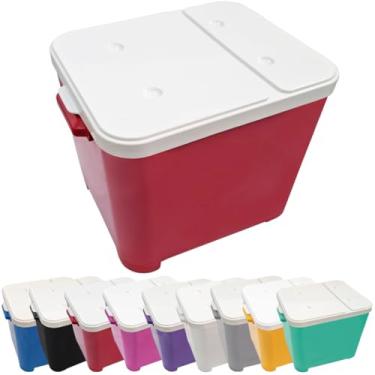 Imagem de Container de Ração 15kg com Pá Dosadora – Porta Ração para Cães e Gatos, Tampa Hermética(Vermelho)