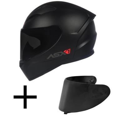Imagem de Capacete ASX City Solid Fosco Mais Viseira Fumê-Masculino