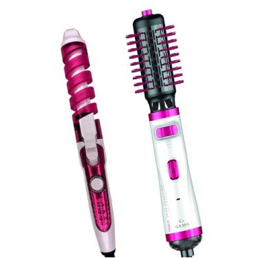 Imagem de Escova Rotativa Gold 2 Cerdas 1000w Íons Profissional Tourmaline Cerâm