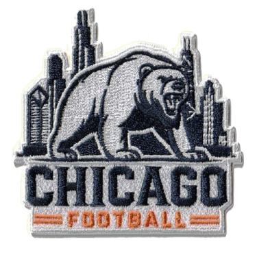 Imagem de Patch bordado MJshop29 Chicago City Bear | Emblema com aplique de vida selvagem rosnando | Decalque costurado para fãs de esportes Illinois para jaquetas e mochilas