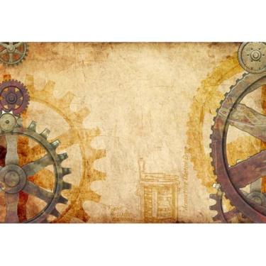 Imagem de Vie Savaran Pano de fundo Steampunk antigo de 2,1 x 1,5 m, mecânico, a vapor enferrujado, industrial, equipamento de metal, vintage, pergaminho, fotografia, fundo, festa de aniversário, adulto