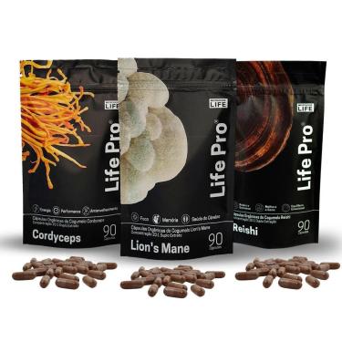 Imagem de Kit Lions Mane + Cordyceps Militaris + Reishi | Extrato Puro e Concentrado 90 Cápsulas-Unissex