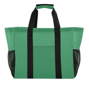 Imagem de ODAWA Bolsas femininas verde-mar, bolsa de natação dobrável reutilizável com alças abertas