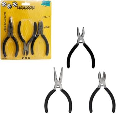 Imagem de Jogo 3 Mini Alicate com Mola 4,5'' - Preta