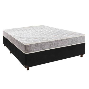 Imagem de Cama Box Preto Casal + Colchão D23 Inducol