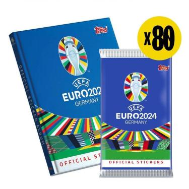Imagem de Kit Oficial UEFA Euro 2024 - Albúm Capa Dura + 80 Envelopes = 480 Figurinhas-Unissex