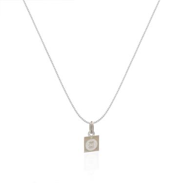 Imagem de Colar Oficial Quadrado Escudo Coritiba Prata 925 Noble Joias-Unissex