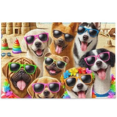 Imagem de Quebra-cabeça de animais engraçados de gatos fofos personalizados 500 peças para adultos elefante branco paisagem paisagem arte animal, 52 cm x 37,8 cm