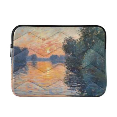 Imagem de Bolsas para laptop River Sunset Reflection, laranja, 15,6 polegadas, proteção abrangente, bolsas para professores