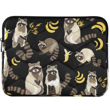 Imagem de Capa para laptop personalizada guaxinim fofa fera floresta animal bolsa para laptop MacBook Air 13 manga 13 capa para laptop 13-14 polegadas universal