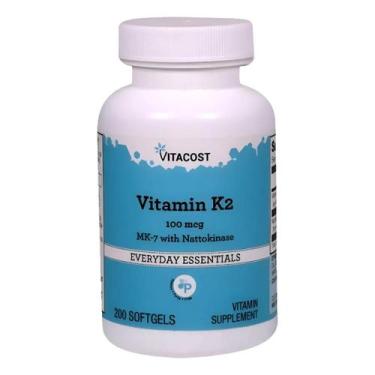 Imagem de Vitamina K2 MK7 com Nattokinase Importada Vitacost 200 Softgels