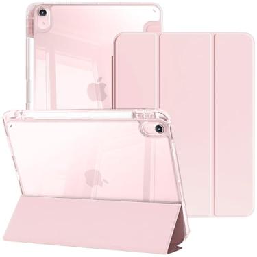 Imagem de YeaQuelior Capa para iPad Air de 11 polegadas M3/M2 (2025/2024), iPad Air 5ª/4ª geração (2022/2020), capa traseira transparente à prova de choque fina com suporte para lápis, despertar/hibernar