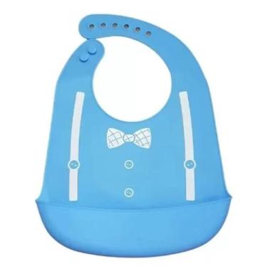 Imagem de Babador De Silicone Bebê Impermeável Buba Terno Azul