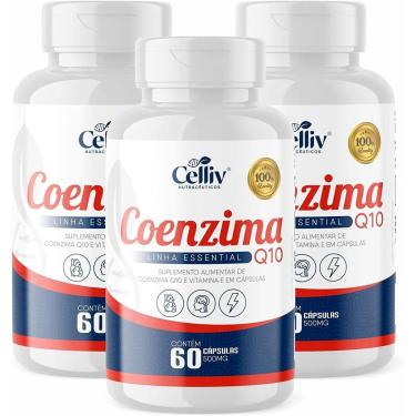 Imagem de Kit Com 3 - Coenzima Q10 100mg Por Porção 60 Cápsulas Celliv-Unissex