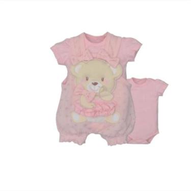 Imagem de Banho De Sol Com Body Bebê Menina Plush Salmão Emanuely Ursa - Upi Ull