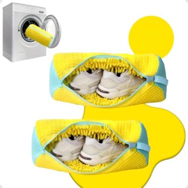 Imagem de Saco de Lavagem para Máquina de Lavar sapatos – Bolsa de roupa de tênis para lavadora e secadora, bolsa protetora de malha para sapatos com zíper, durável e reutilizável para todos os calçados