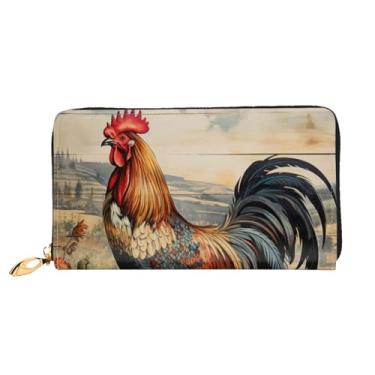 Imagem de XLLingL Carteiras de cartão de crédito impressas, bolsas longas de couro femininas, carteiras com zíper, carteira de viagem simples