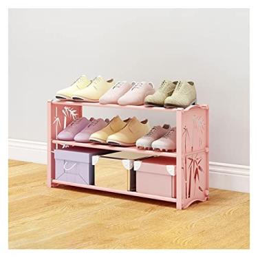 Imagem de Sapateira de armazenamento organizador de armazenamento de prateleira de sapatos, organizador vertical de plástico que economiza espaço para entrada corredor armário sapateira organizador de sapatos