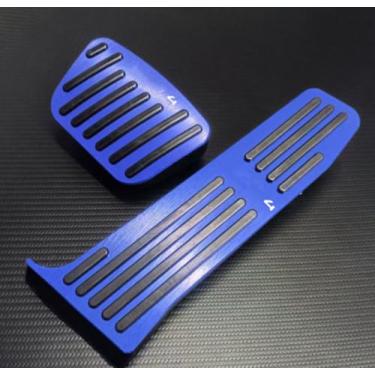 Imagem de GZBFTDH Conjunto de pastilhas de pedal para Toyota Rav4 2026, acessórios de carro de alumínio de desempenho antiderrapante, capas de pedal de freio e acelerador (azul)