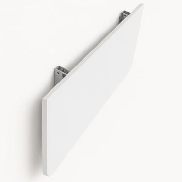 Imagem de Mesa Dobravel Retratil De Parede Suspensa Borda Redonda 60 cm 90Cm 100Cm 120Cm Para Banheiro Quarto Sala Cozinha(60x30cm Branco)