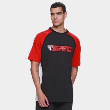 Imagem de Camiseta São Paulo Classic Masculina - Surf Center, Preto, Vermelho, P