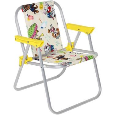Imagem de Cadeira Infantil Praia em Aluminio Patrulha Canina Amarelo Bel 23606