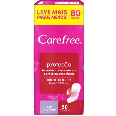 Imagem de Protetor Diário sem Abas Carefree Proteção Pacote 80 Unidades Leve Mais Pague Menos