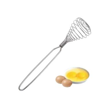 Imagem de AISIBO Mini Batedor de Mola Francês, Batedor de Ovos de Aço Inoxidável Prateado, 22 cm