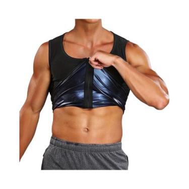 Imagem de Colete De Sauna Masculino Para Treino, Camiseta Modeladora De Cintura,
