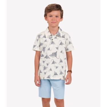 Imagem de Conjunto Polo Com Bermuda Menino Tick Nick Bege, 10, Bege