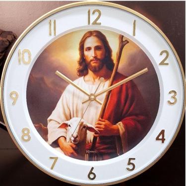 Imagem de Relógio De Parede Branco Com Dourado Silencioso Herweg 685318 Único