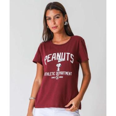 Imagem de Blusa Feminina Manga Curta Snoopy Vinho-22055, Vinho, G