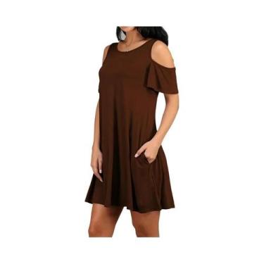 Imagem de Vestido Elegante De Verão Com Ombros Descidos Para Mulheres, Vintage, 