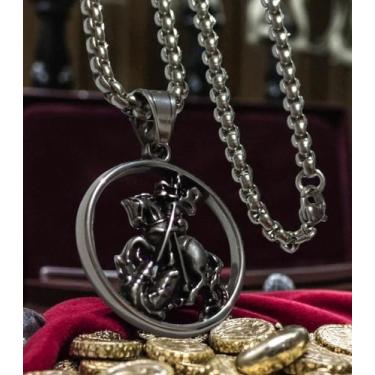 Imagem de Corrente Com Pingente São Jorge um Símbolo de Luz e Coragem - Magazine