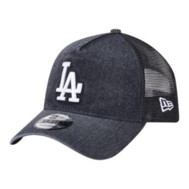 Imagem de Boné New Era 940AF Trucker Wshd Los Angeles Dodgers Preto-Masculino