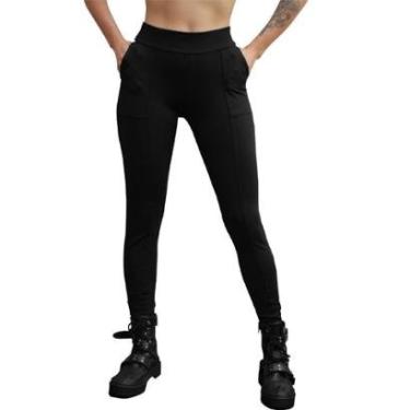 Imagem de Calça Legging Montaria Microfibra C/ Lycra Sem Transparência Opaca Grossa Leg Feminina C/ Bolso-Feminino