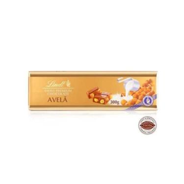 Imagem de Chocolate Lindt Gold Ao Leite Avelãs 300g  Barra Premium Importada