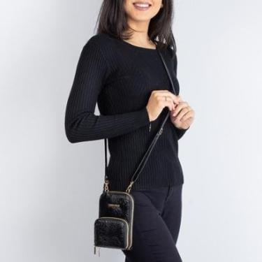 Imagem de Carteira bag feminina de couro croco Ingrid-Feminino