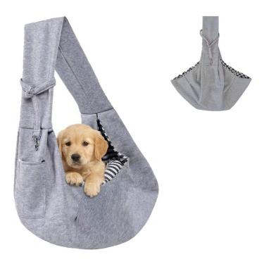 Imagem de Bolsa Canguru Transporte Gato Cachorro Pet Animal Tira de Ombro Malha Respiravel Tecido Confortavel Resistente