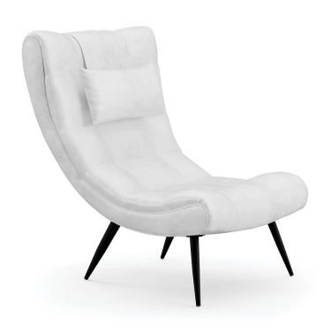 Imagem de Poltrona Sher Encosto Reclinável Corano Fibra Siliconada Branco D'Rossi